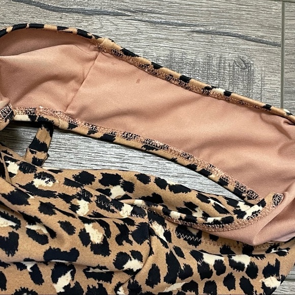 Aerie Leopard One Piece Cheeky Bathing Suit Open Back Sz XXS Removable Straps. - Picture 8 of 9